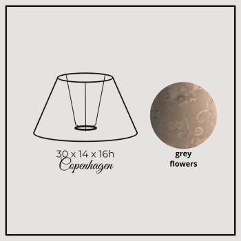 Copenhagen 30cm grey flowers velvet